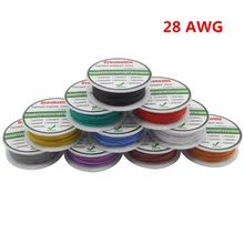10 м 28 AWG гибкий силиконовый провод RC линейный кабель OD 1,2 мм линия 10 цветов на выбор с катушкой луженая медная проволока Электрический провод