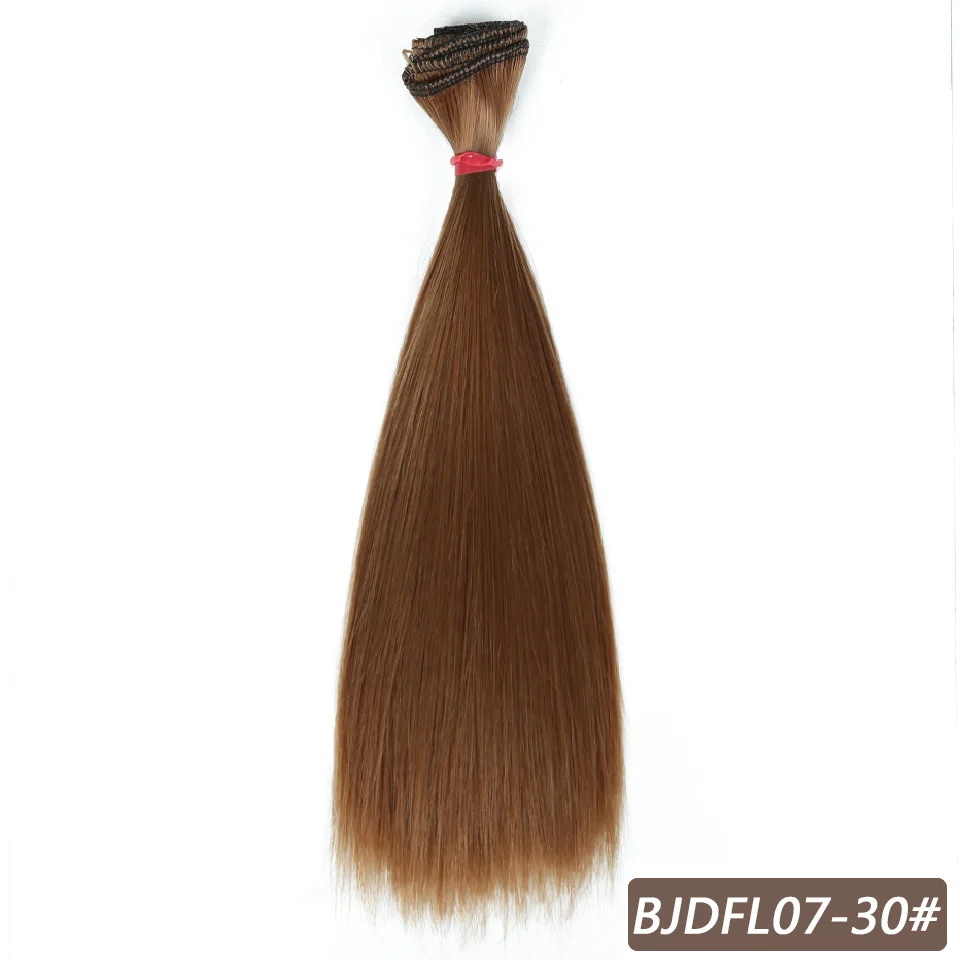 Bybrana 25 см* 100 см и 15*100 см длинные прямые высокотемпературные волокна BJD SD парики DIY Волосы для кукол - Цвет: 30