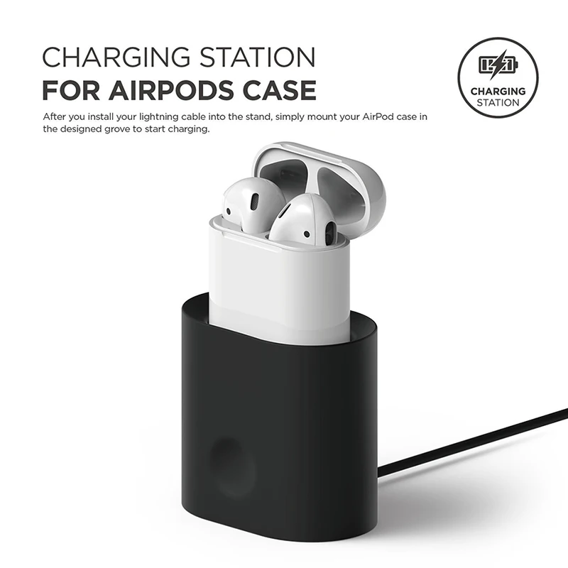Силиконовая зарядная станция Подставка для зарядки Apple Airpods док мягкий