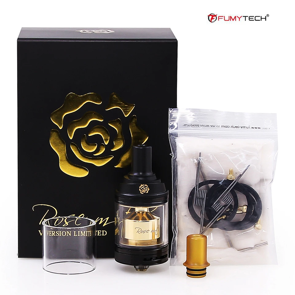 

Original Fumytech Rose MTL RTA tank Gold Edition 3.5ml 24mm Diameter Electronic cigarette rebuildable atomizer vape tank RTA
