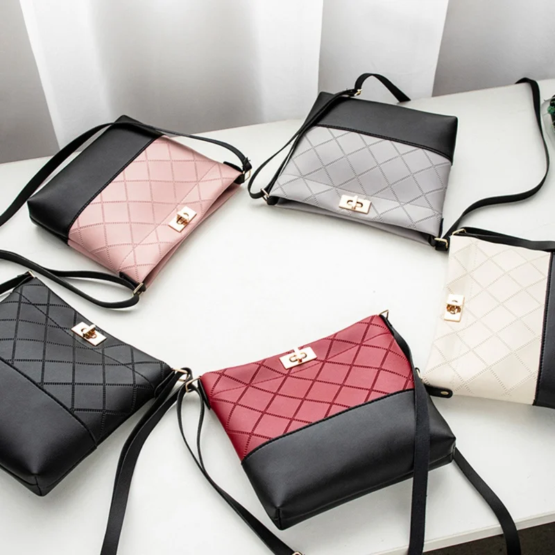 

Fashion Korean women Embossed Rhombic Single Shoulder Small Square Bag Messenger Shoulder Ladies Mobile Phone Small Bags