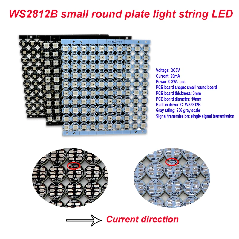 Светодиод WS2812B индивидуально адресуемый WS2812 IC RGB белый/черный 2812b светодиодный