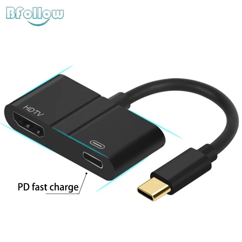 BFOLLOW type C к HDMI USB PD адаптер быстрой зарядки 4 к 60 Гц кабель для huawei mate 20 20X P20 Pro Honor 10 Xiaomi 6 iPad Pro