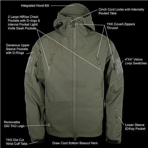 Military Tactical Jacket Men Shark Skin Softshell Jackets Waterproof Coat Camouflage Hooded Army Camo Clothing TAD Fleece Jacket