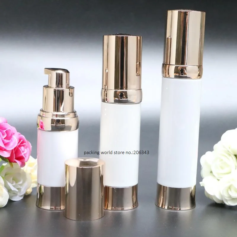 Download 20ml white airless bottle white body with gold pump/lid/bottom used for serum/lotion/emulsion ...