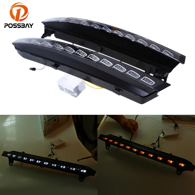 POSSBAY Car LED DRL Daytime Running Lights for Audi Q7 (4L) '2005 2006 2007 2008 2009 Pre-facelift Yellow Turn Signal Daylight POSSBAY Car LED DRL Daytime Running Lights for Audi Q7 (4L) '2005 2006 2007 2008 2009 Pre-facelift Yellow Turn Signal Daylight