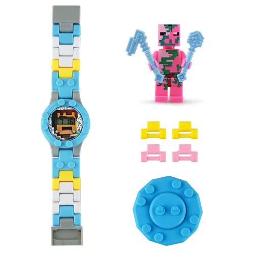 

2018 Hot Sale 6 Styles Cartoon Hero Minecraft Building Blocks Watch Characters Action Toy Figure For Kids Birthday Party Gift