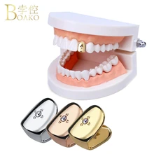 BOAKO розовое золото зубы grillz хип-хоп рэппер золотые зубы грили зубные Панк зубы grillz шапки панк украшения для зубов вечерние подарки Z5