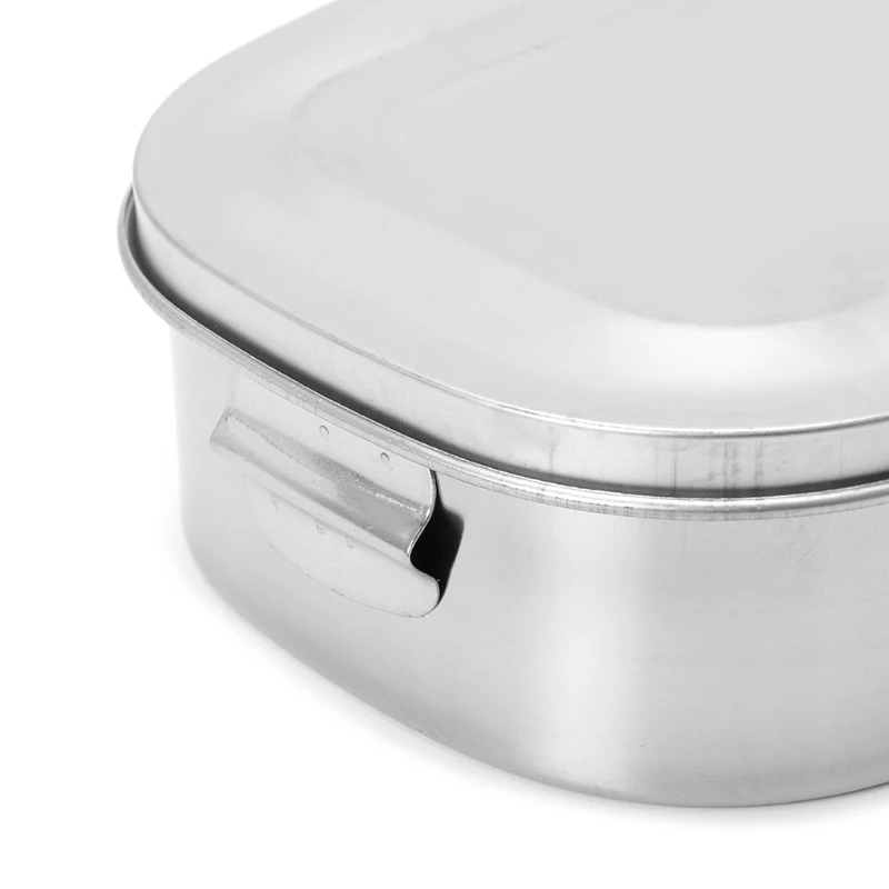 Лучшее качество нержавеющая сталь квадратная коробка для обеда Bento контейнер для еды для пикника путешествия 1/2 слой