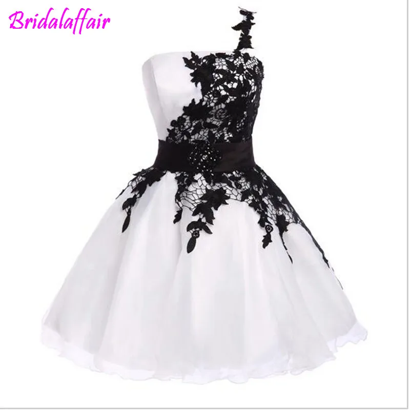 

Di Estate di trasporto libero Una Spalla Bianco Rosa di Promenade Del Partito abiti Corti Laurea Abiti Sweet Prom Dresses