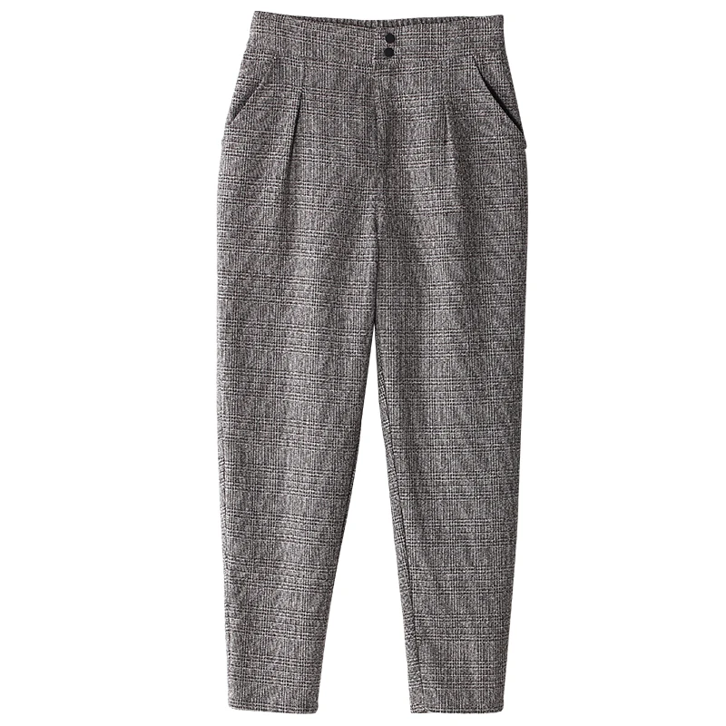 Skup Toyouth spodnie dla kobiet moda jesień zima Vintage szary siatka dorywczo spodnie damskie spodnie spodnie kobiece Streetwear spodnie capri