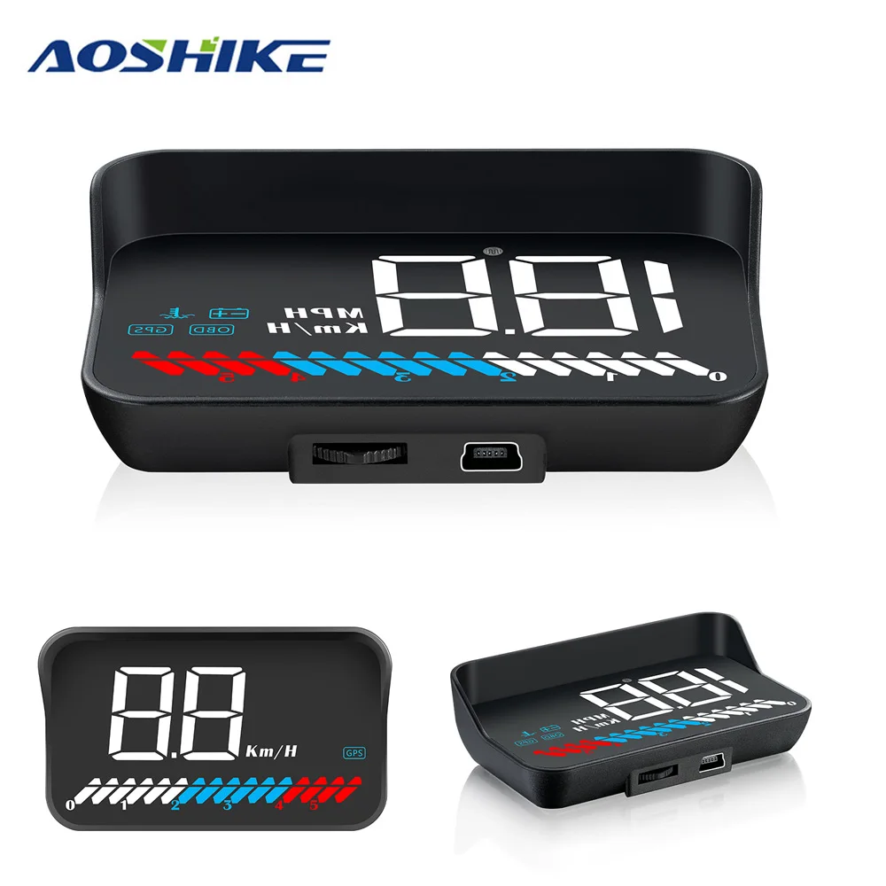  AOSHIKE M7 35 Zoll OBD2 GPS Head Up Display HUD HD Digital Auto Tacho Reise Laufleistung Stecker Un