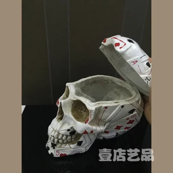 

Home Furnishing Decor Poker Skull Ornaments South American Style Halloween Gift