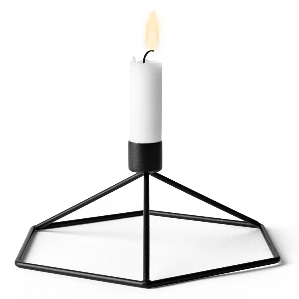 

3D Geometric Living Room Retro Portable Modern Decoration Desk Metal Gift Home Stand Nordic Style Ornaments Candlestick