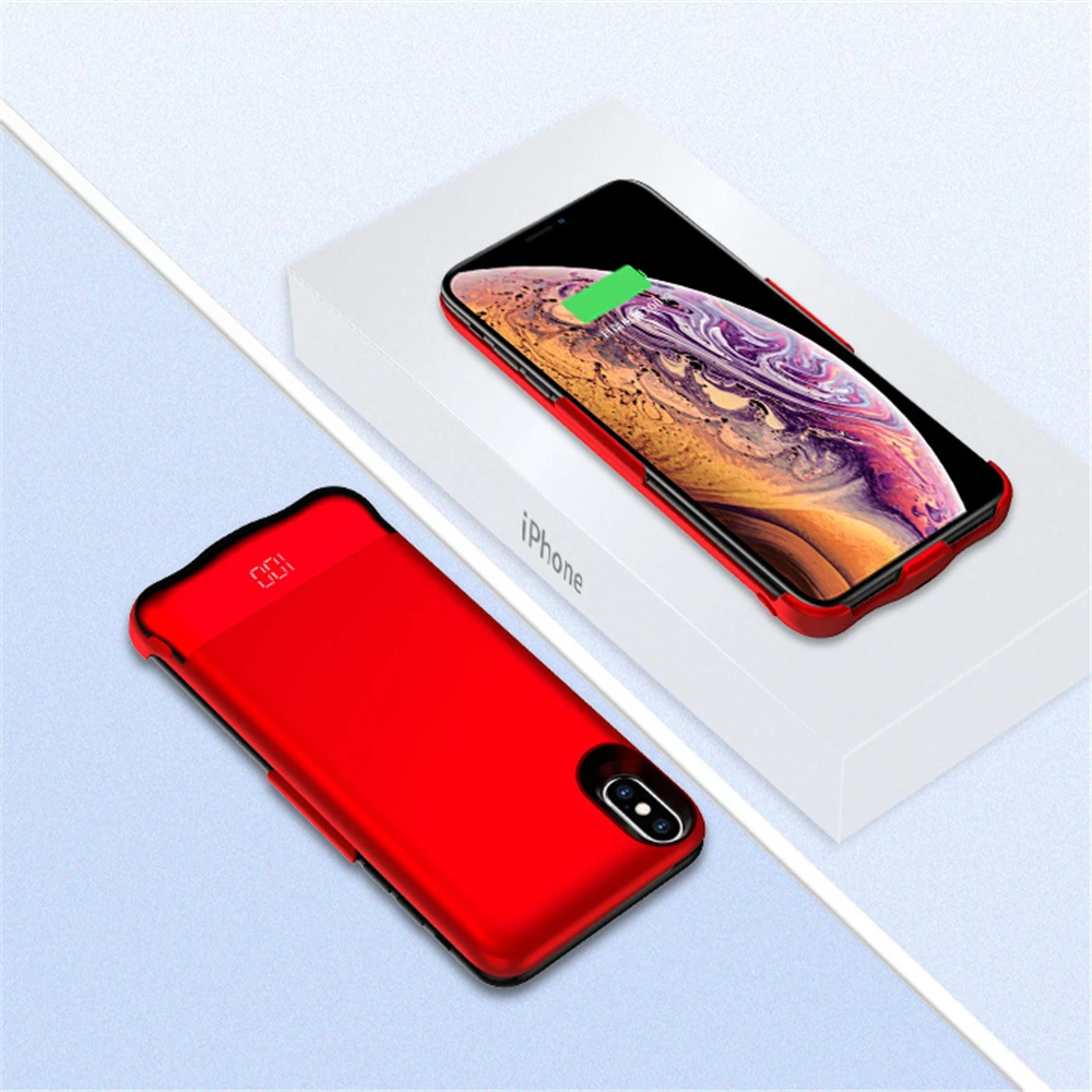 Батарея чехол для iPhone X XS Max XR 5000/8000/6000 мА/ч, Мощность банк заряда чехол для iPhone 6 6s 7 8 плюс Батарея Зарядное устройство Чехол