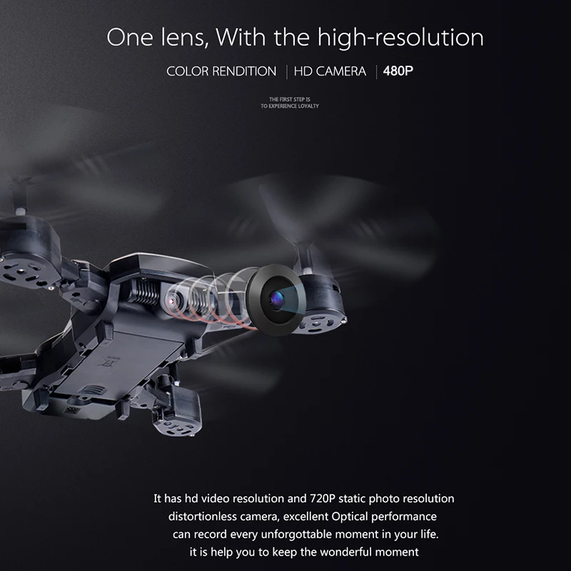 

2.4Ghz Uav Hover LED One Key Return Toys HD CAMERA Altitude Hold Speed Adjustable Headless Mode 480P Drone Gift Cameras Drone