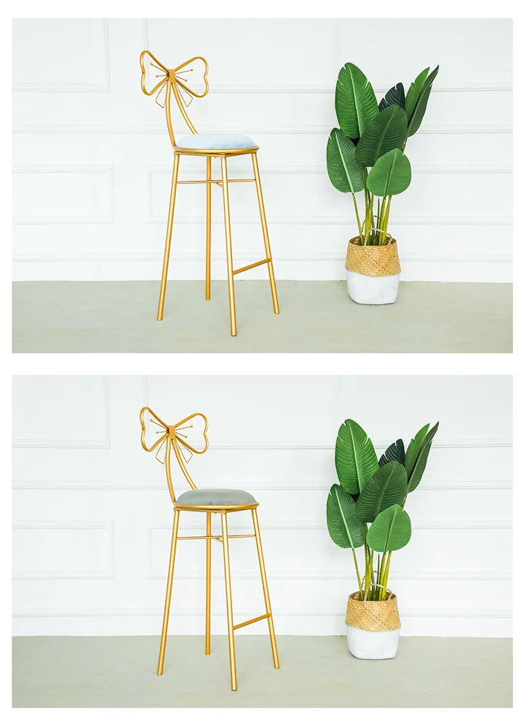 Wrought Iron Bar Chairs Creative Bowknot Eat Chair Restaurant/Bar Stool High Bar/Counter Chair Metal Stool Multicolor Optional Wrought Iron Bar Chairs Creative Bowknot Eat Chair Restaurant/Bar Stool High Bar/Counter Chair Metal Stool Multicolor Optional