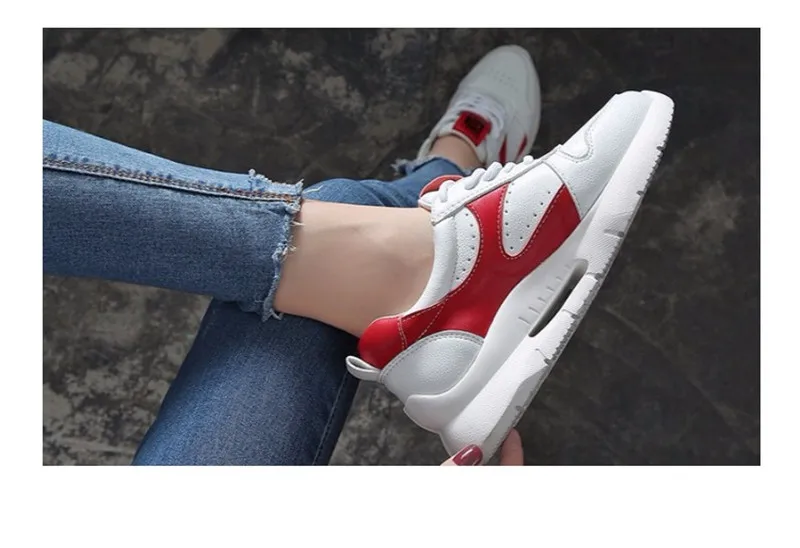 2019 Spring Fashion Brand Casual Shoes Flats Women Platform Dad Shoes Comfortable Woman Sneakers Harajuku Shoes White Silver Red (9)