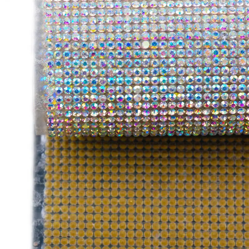 

24x40 см SS6/SS8 Bling стеклянная отделка горного хрусталя с украшением в виде кристаллов самоклеющиеся & исправленное железо на сетчатый страз в рулонах, DIY Одежда