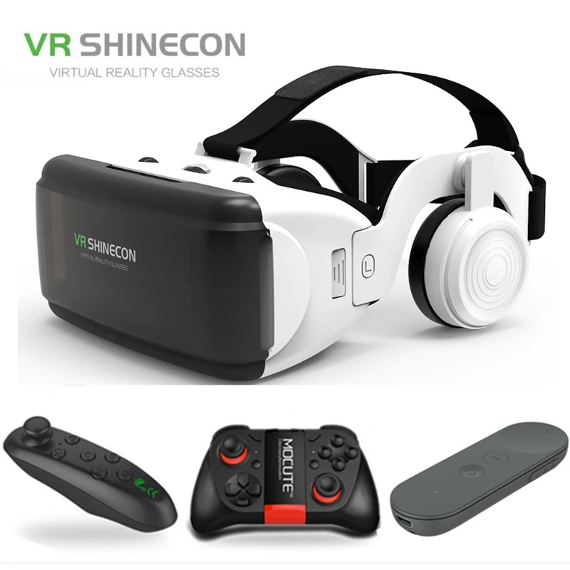 

Original VR Realidad Virtual 3D caja de gafas estéreo VR Google cartón casco para IOS Android Smartphone, Bluetooth Rocker