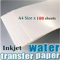 (100pieces/lot) 100 Water Slide Decal Paper A4 Size Inkjet Water Transfer Paper China Clear Color For Wood Candle