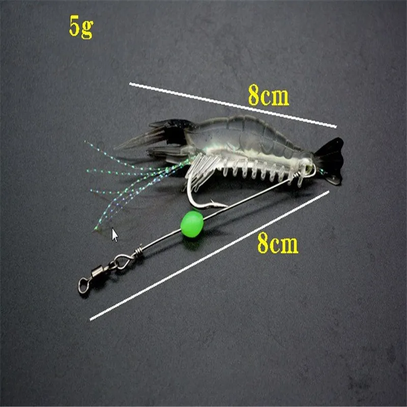 1 шт. 8 см/5 г светящаяся имитирующая мягкая креветка плавающая форма поношенная поддельная приманка крючок Isca рыболовная приманка искусственная приманка