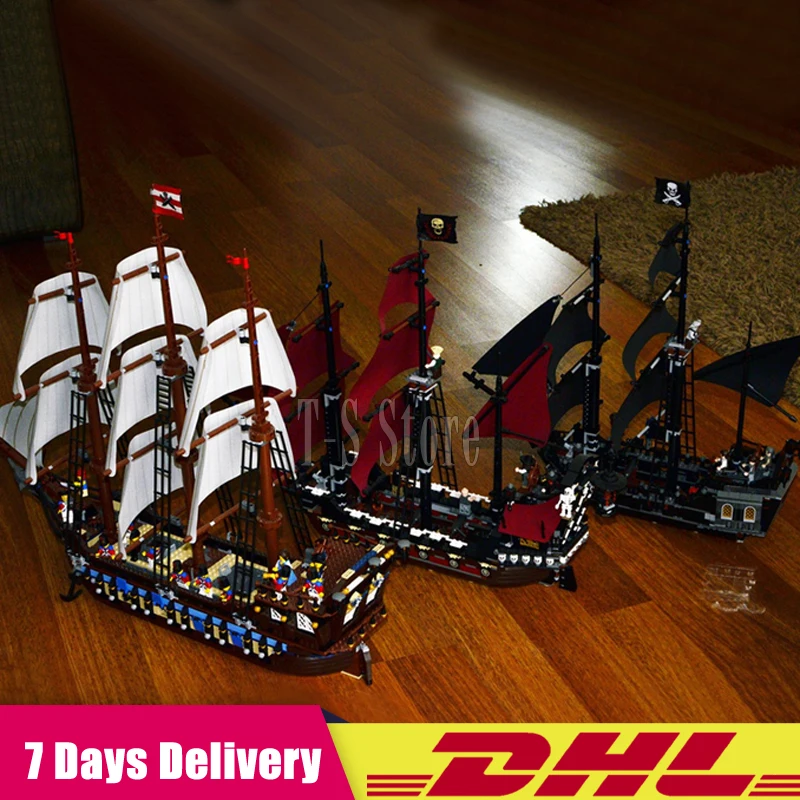 

LEPIN 16006 The Black Pearl+16009 Imperial Warships+22001 Pirate Ship Imperial Warships Pirates of the Caribbean Building Blocks