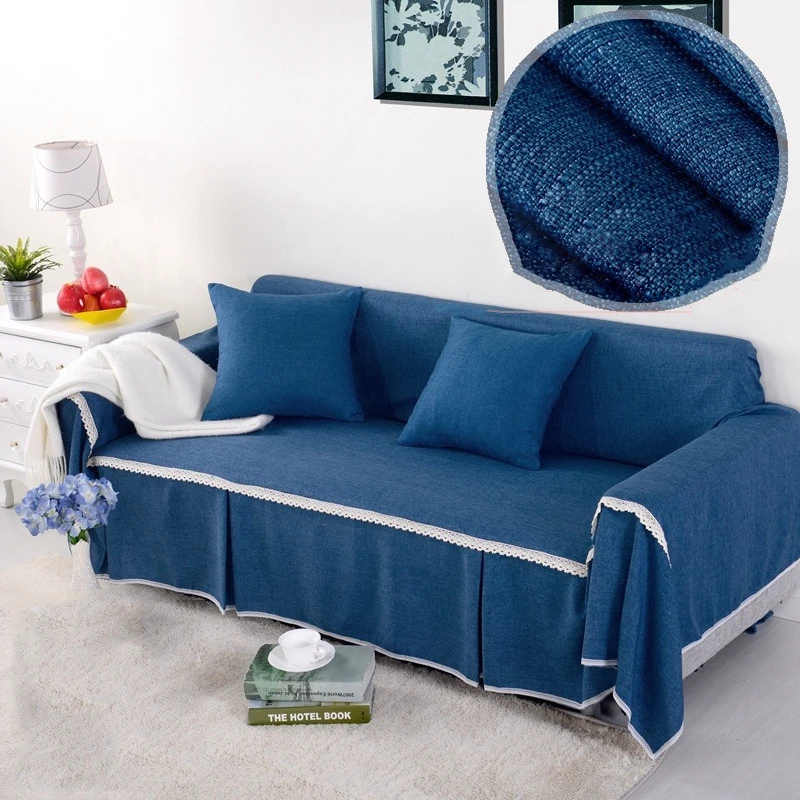 

WLIARLEO Sofa Cover Modern Blue,Grey Sofa-Slipcover Polyester/Cotton sofa towel Cover For Couch Anti-Mite Towel For 1/2/3/4-seat