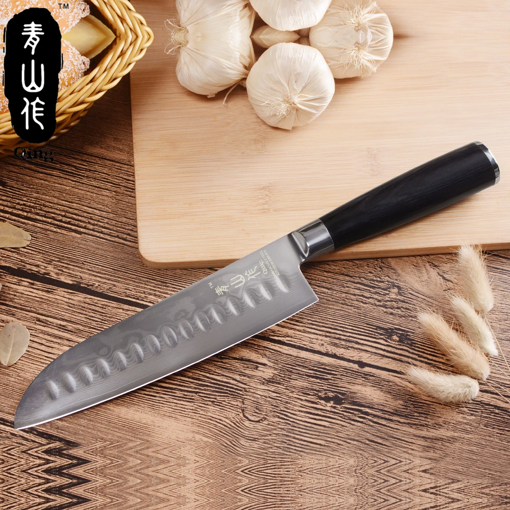 QING Single Damascus Kitchen Knife Black Color Wood Handle VG10 Damascus Steel Cooking Tools Home Daily Damascus Kitchen Tools QING Single Damascus Kitchen Knife Black Color Wood Handle VG10 Damascus Steel Cooking Tools Home Daily Damascus Kitchen Tools