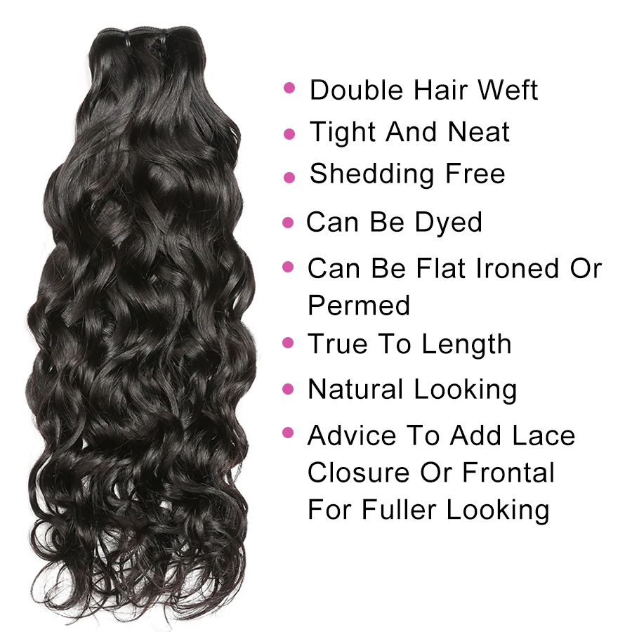 Beyo Water Wave Peruvian Hair Bundles 1/3/4Pc/Lot Natural Black Human Hair Bundles Double Weft 10\ Beyo Water Wave Peruvian Hair Bundles 1/3/4Pc/Lot Natural Black Human Hair Bundles Double Weft 10\