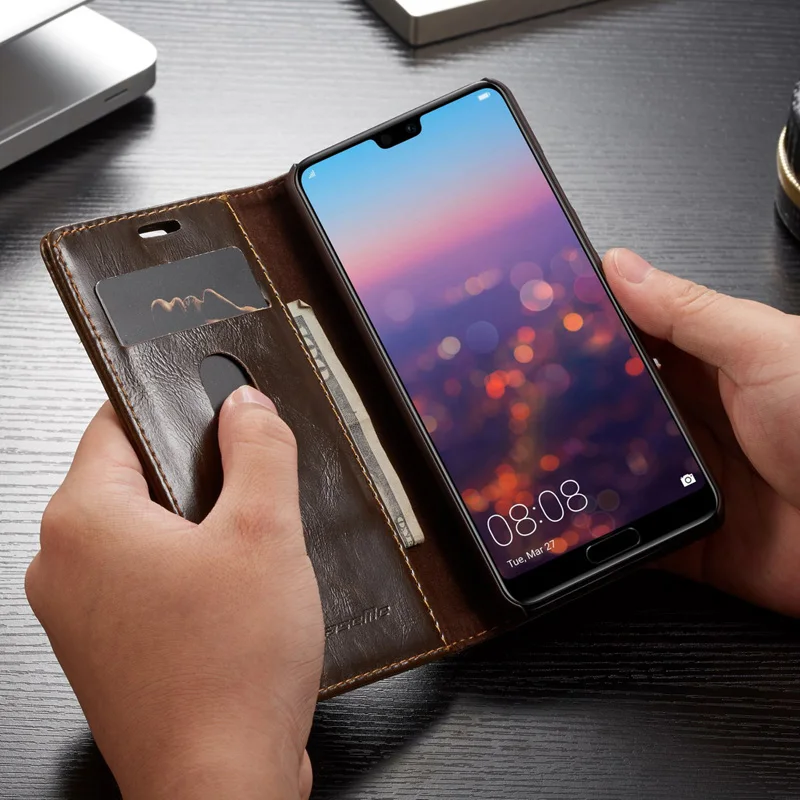 Роскошный флип чехол для Huawei P20 Lite Pro из натуральной кожи кошелек держатель карт