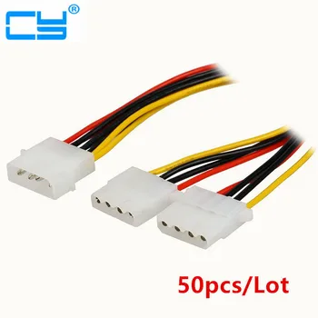 

50pcs/Lot 20cm Computer Power Supply IDE 4-pin Molex LP4 Male to 2 x Female Splitter Power Cable Cord,Hard Drive Disk HDD DVD CD