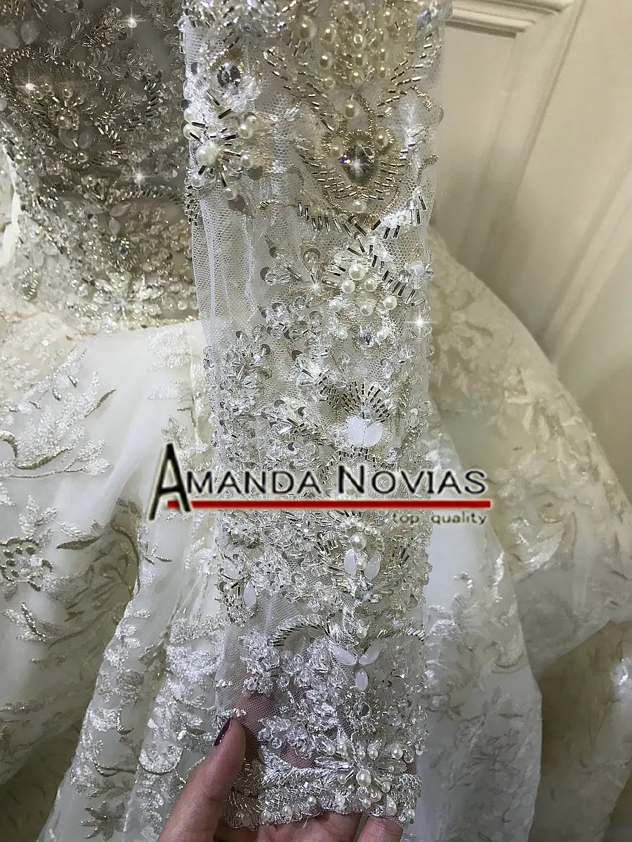 Amanda Novias новое роскошное кружевное свадебное платье с королевским шлейфом Свадебное платье