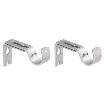 

2PCS Hanging Curtain Rod Bracket DIY Metal Structure Hook Support Sturdy Adjustable Home Fixed Decorative Window Accessories