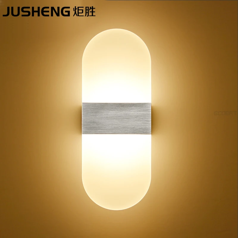 Round Aluminum Led indoor wall lights 6W Surface Mounting Decoration Sconces Wall Lighting Fixtures Silver/Black /Golden Lamps
