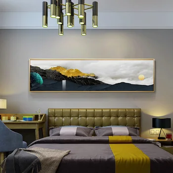 

Modern Golden Mountains Sunrise Canvas Painting Landscape Poster And Print Home Decor Wall Art Pictures For Living Room Bedroom