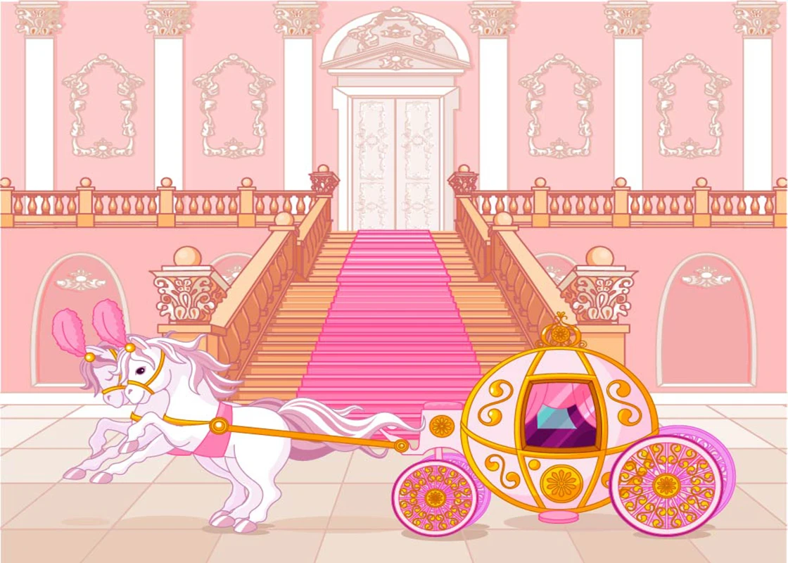 シンデレラプリンセスおとぎ話ピンクキャリッジベビーシャワーの背景ビニール布コンピュータプリント誕生日スタジオ背景 Studio Background Vinyl Clothbackdrop Vinyl Aliexpress