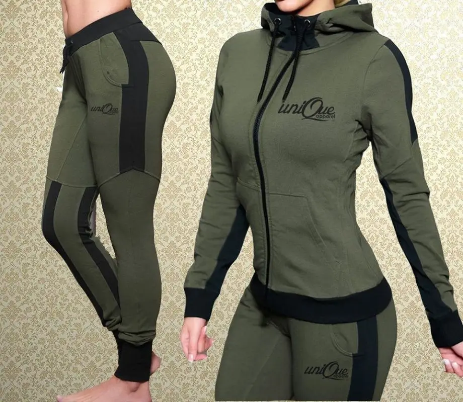 

ZOGAA Spring Female Office Lady Loose Casual Women Sports Newest Solid Women's Gym Sportswear Two Piece Set Top and Pants