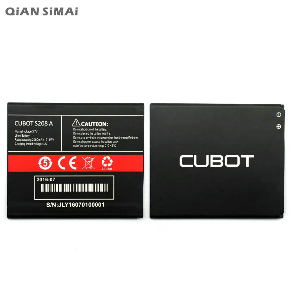 1pcs 100% high quality s208 A 2000mAh Battery For CUBOT S208A Mobile Phone | Мобильные телефоны и аксессуары