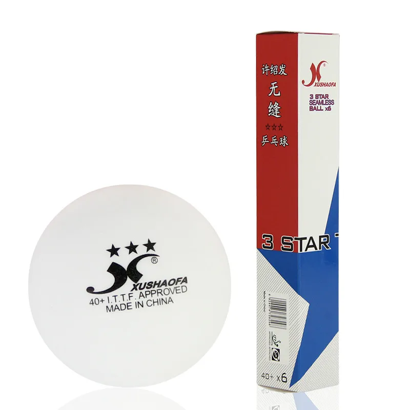 Оригинальные теннисные мячи XSF xshaofa 40 + Poly 3 Star бесшовные белые для пинг понга
