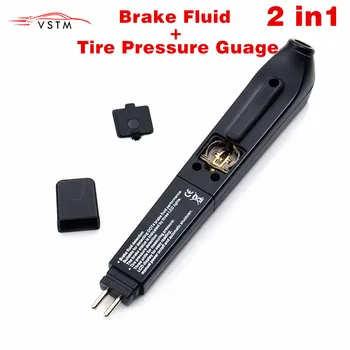 

2019 Newest Brake fluid oil Tire Pressure TPMS tester pen 2in 1 Brake Fluid tester and Digital Tire Pressure Gauge 2in1