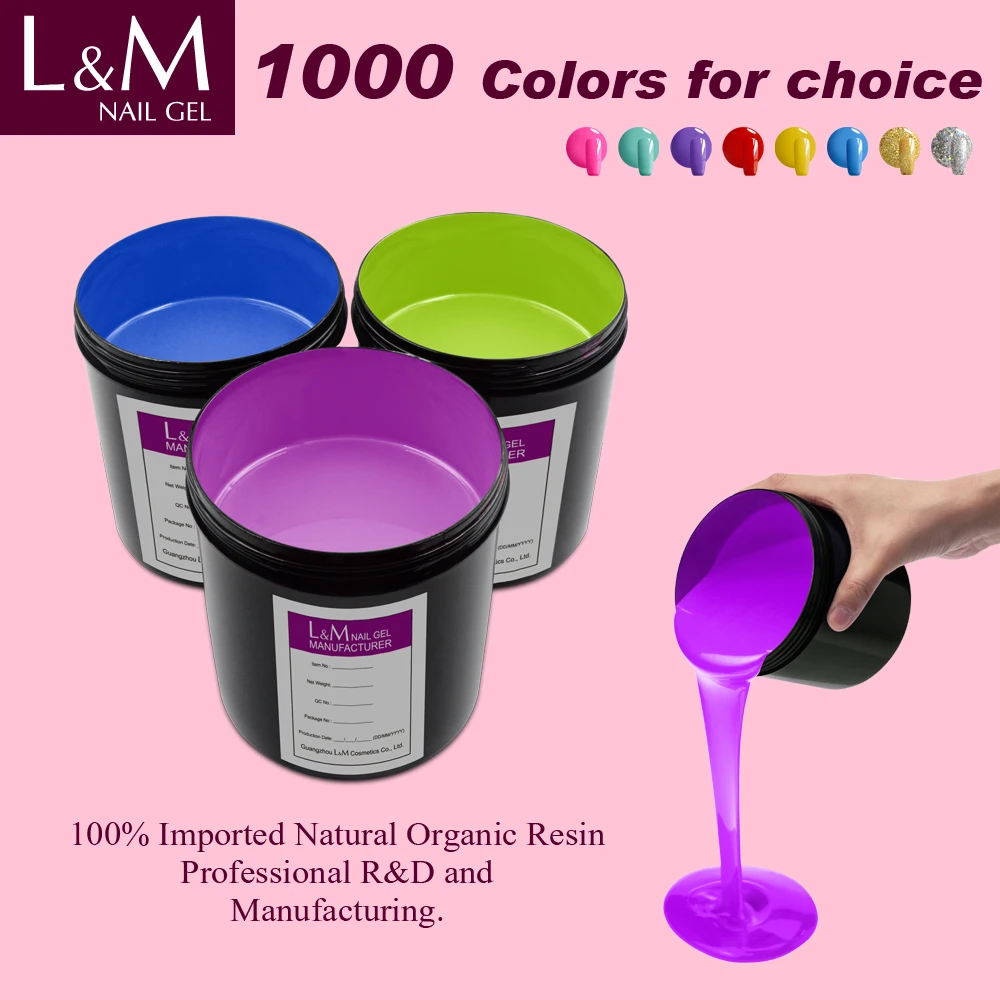1 KG Bulk package Nail Gel Colorful Gel Polish Soak off UV Gel Lacquer Bright Color L&M Wholesale Gel Polish