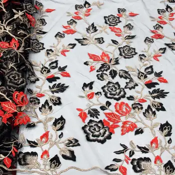 

High Grade French Lace Fabric With Beads And 3D Flora Embroidery African Nigerian Lace Fabric For Wedding Dress F18012602