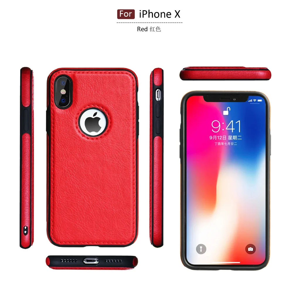 Тонкий чехол из искусственной кожи для iPhone 12 11Pro XS Max XR Ультратонкий телефона iphone X