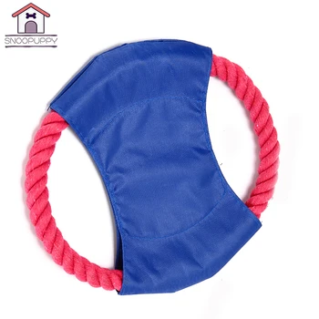 

Dog Toys Durable Cotton Ropes Flying Discs Interactive Toy For Dog Training Bite Throwing Pet Toys For Dog Cleaning Tooth XF0021