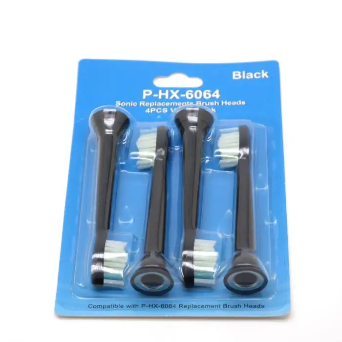 1 упаковка/4 шт сменные насадки для зубной щетки для Philips черные HX6064 насадки для электрической зубной щетки