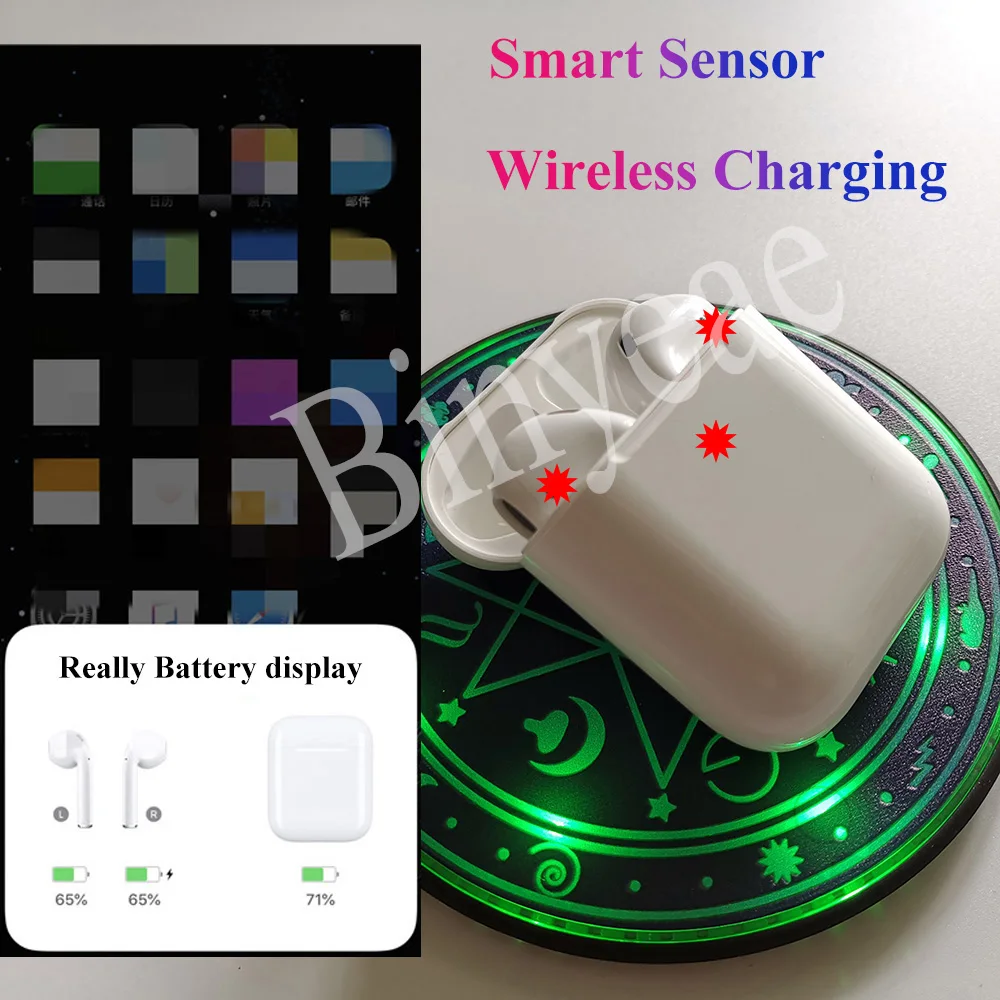 

New Air 2 Pop up Earphone with Smart Sensor And Wireless Charging Case Bluetooth 5.0 Headsets H1 Chip Stereo music Earbuds J2