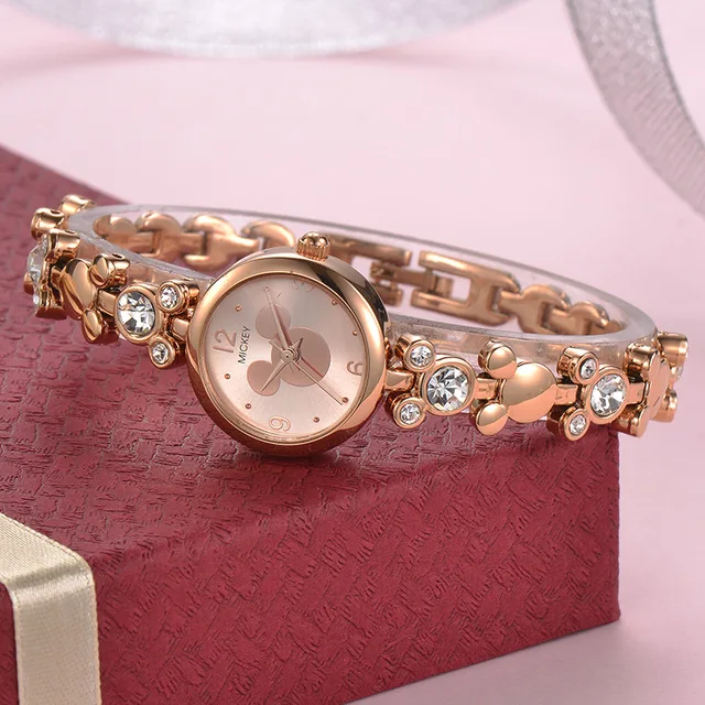 woman Bracelet watches rose gold Disney brand women clocks stainless steel Micke woman Bracelet watches rose gold Disney brand women clocks stainless steel Micke