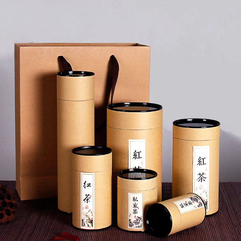 

Tea Packaging Tube Drawing Tube Wrapping Packaging Wholesale Kraft Coffee Paper Tube Oil painting cylinder
