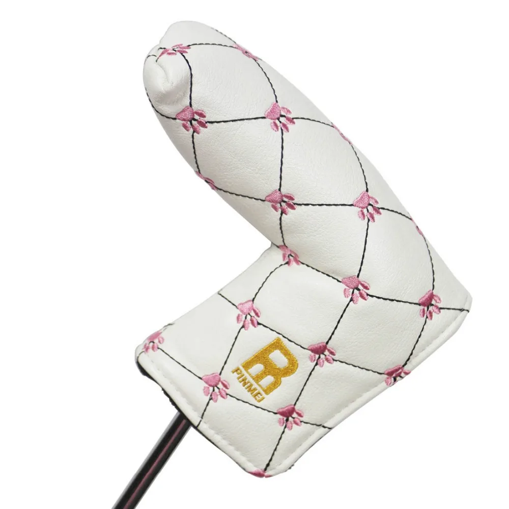 PU Leather Golf Putter Headcover Club Head Cover Stitching Patterns with Closurein